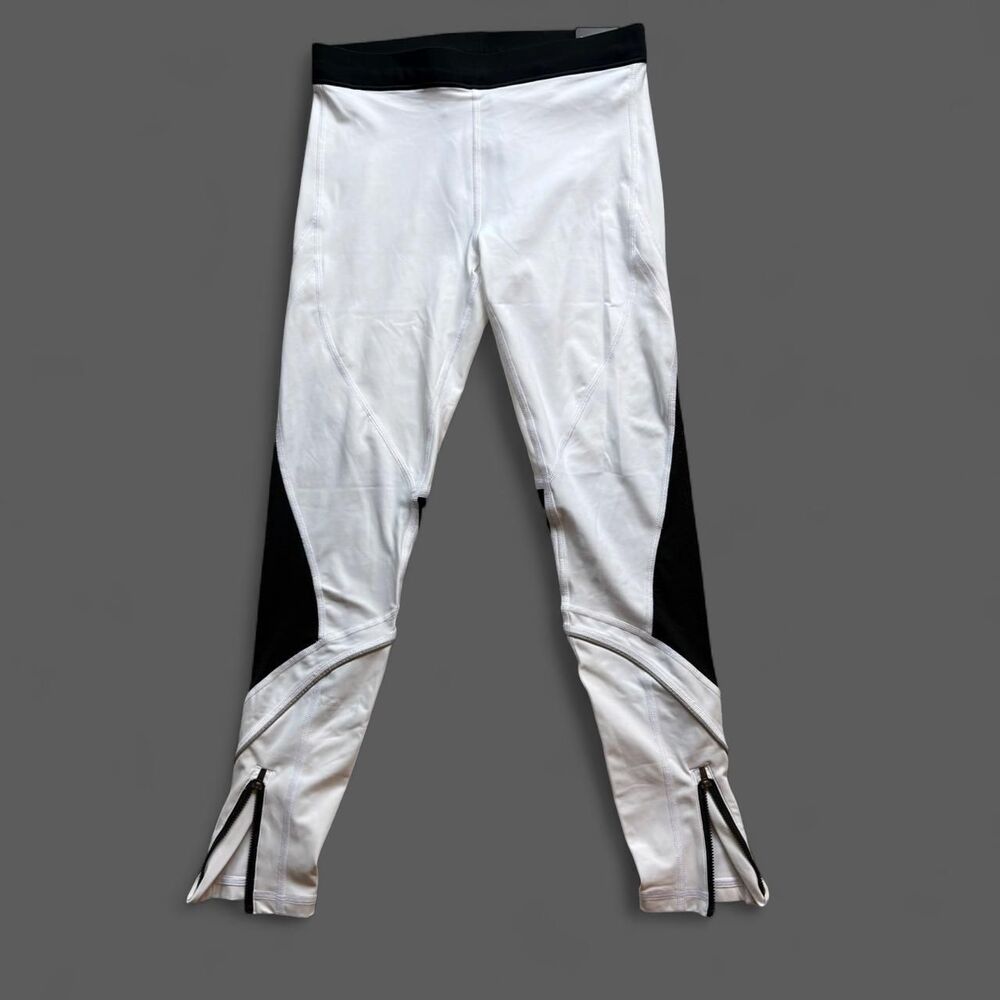 NWT Victoria Sport "Knockout" Running Tights - Medium - White/Black Mesh